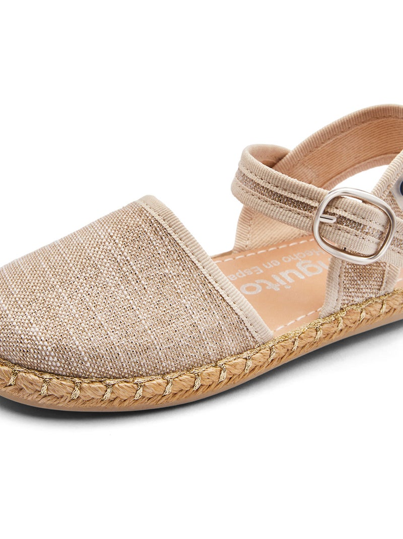 Espadrilles conguitos hebilla hilo oro Beige - Kiabi