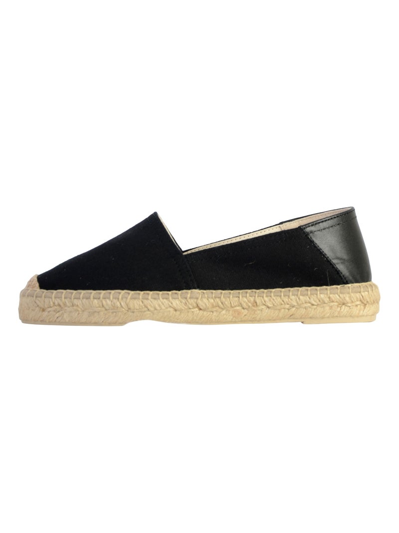 Espadrilles Cuir Geox Lampedusa Noir - Kiabi