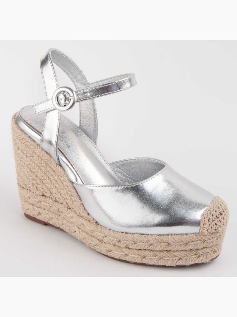 Espadrilles De Sparte Matériel Synthétique Montevita Argent - Kiabi