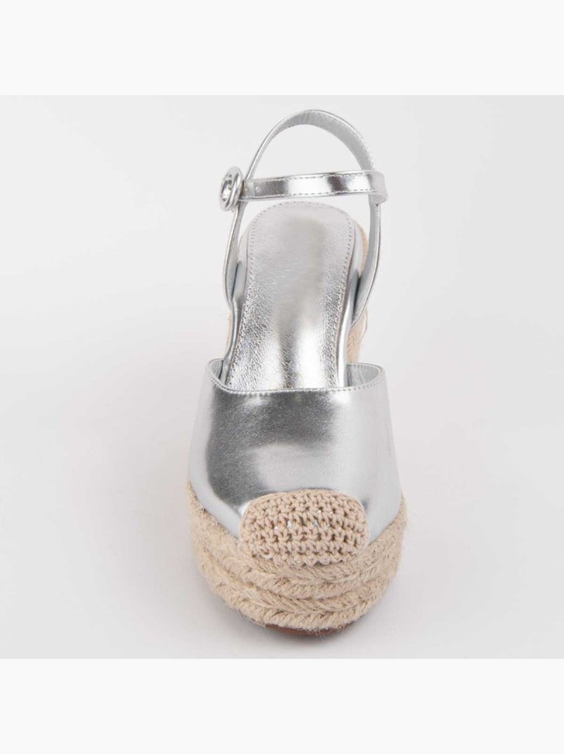 Espadrilles De Sparte Matériel Synthétique Montevita Argent - Kiabi