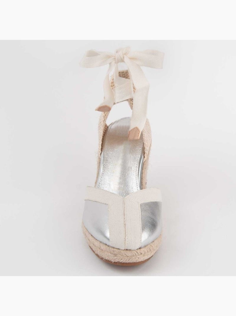 Espadrilles De Sparte Matériel Synthétique Montevita Argent - Kiabi