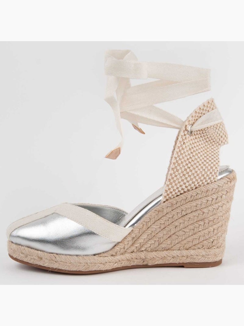 Espadrilles De Sparte Matériel Synthétique Montevita Argent - Kiabi