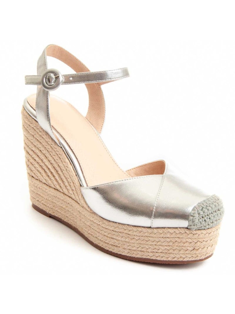 Espadrilles De Sparte Matériel Synthétique Montevita Argent - Kiabi