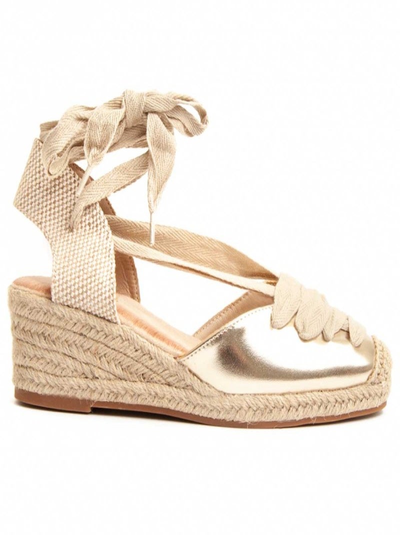 Espadrilles De Sparte Matériel Synthétique Montevita Doré/or - Kiabi
