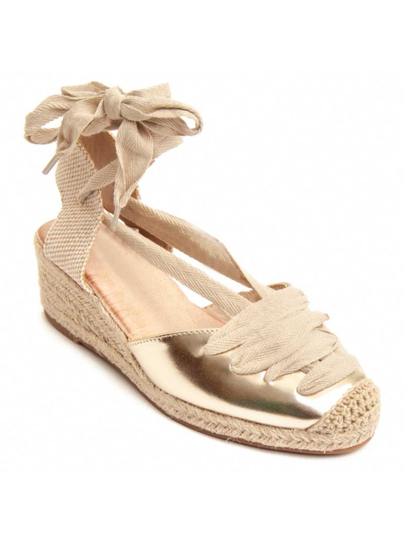 Espadrilles De Sparte Matériel Synthétique Montevita Doré/or - Kiabi