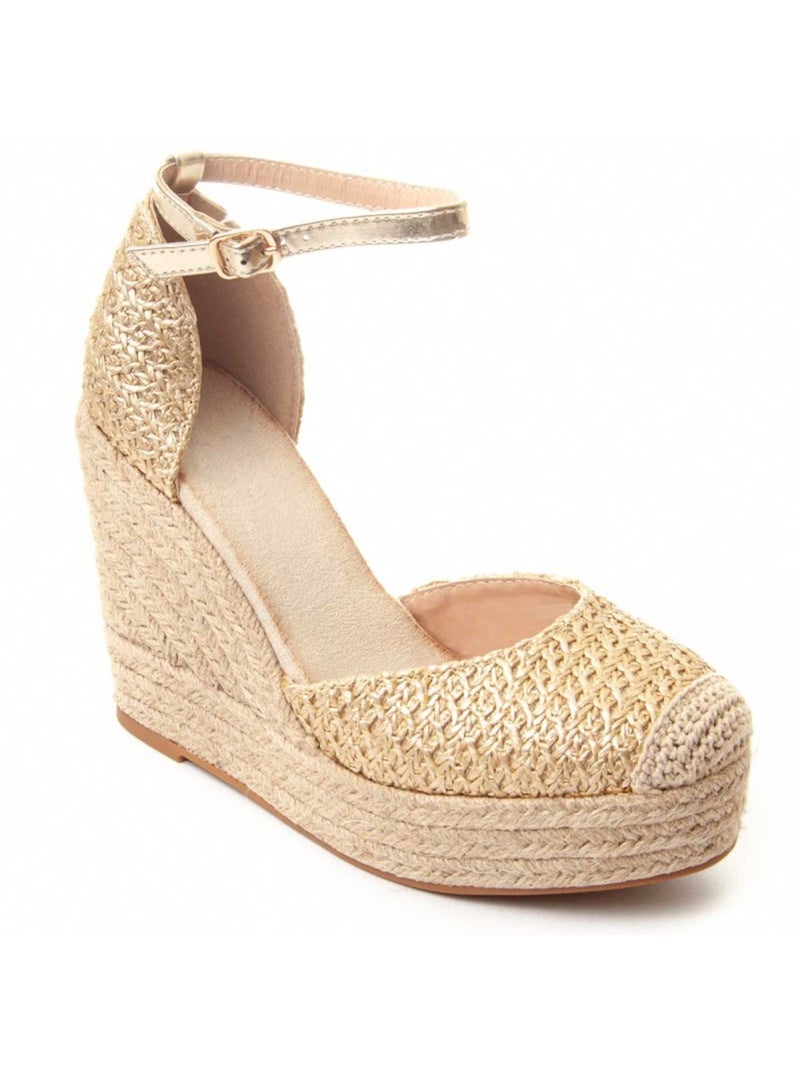 Espadrilles De Sparte Matériel Synthétique Montevita Doré/or - Kiabi
