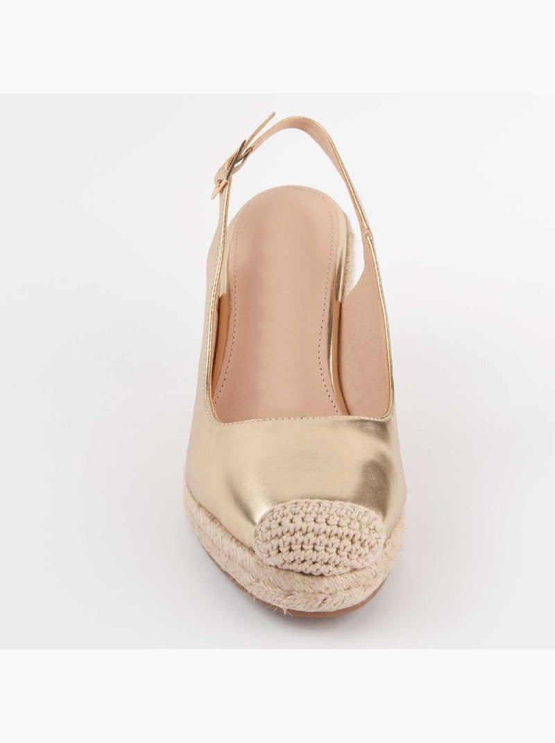 Espadrilles De Sparte Matériel Synthétique Montevita Doré/or - Kiabi