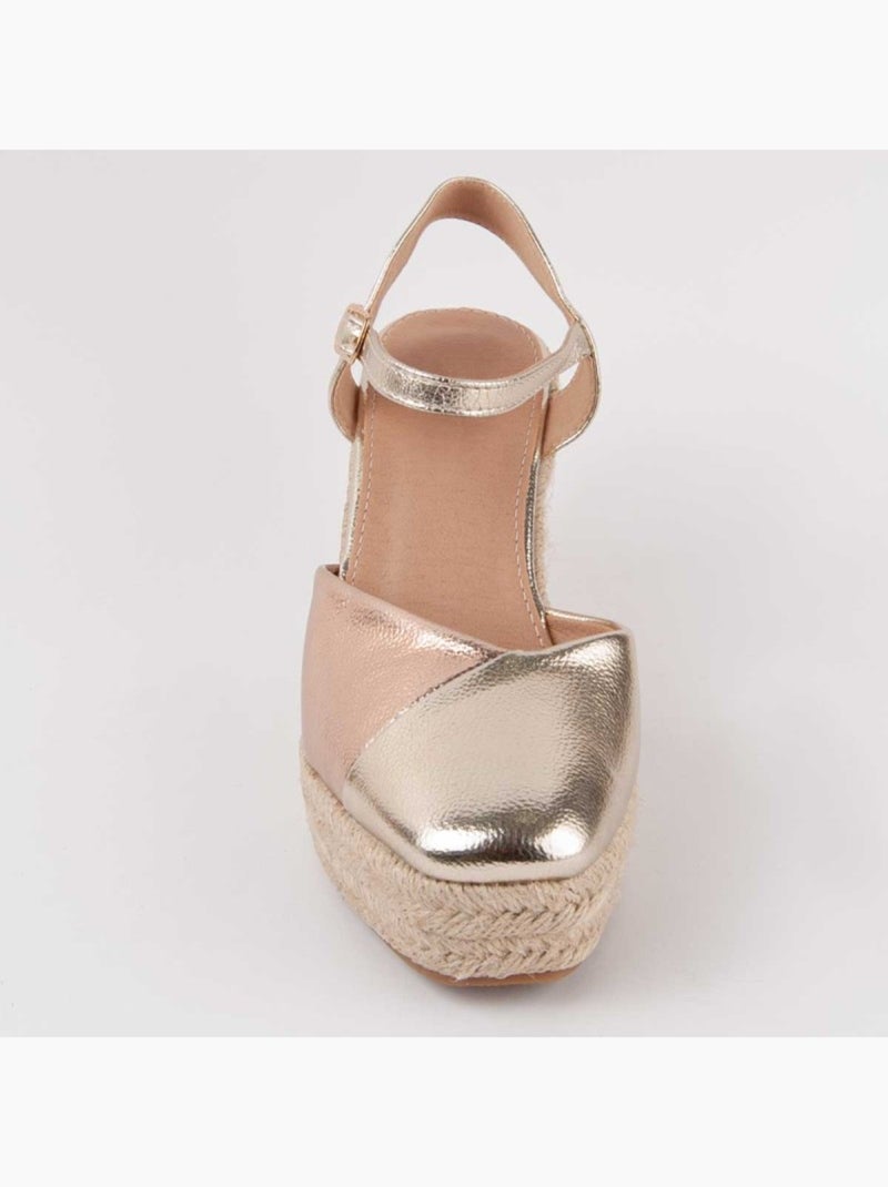 Espadrilles De Sparte Matériel Synthétique Montevita Doré/or - Kiabi