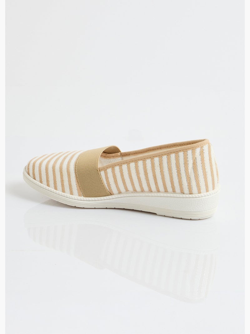 Espadrilles élastiquées largeur confort - Afibel Beige - Kiabi