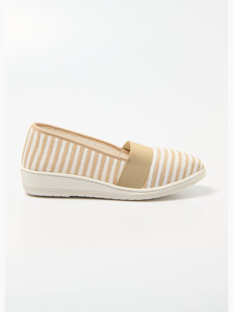 Espadrilles élastiquées largeur confort - Afibel Beige - Kiabi