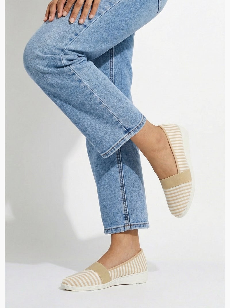 Espadrilles élastiquées largeur confort - Afibel Beige - Kiabi