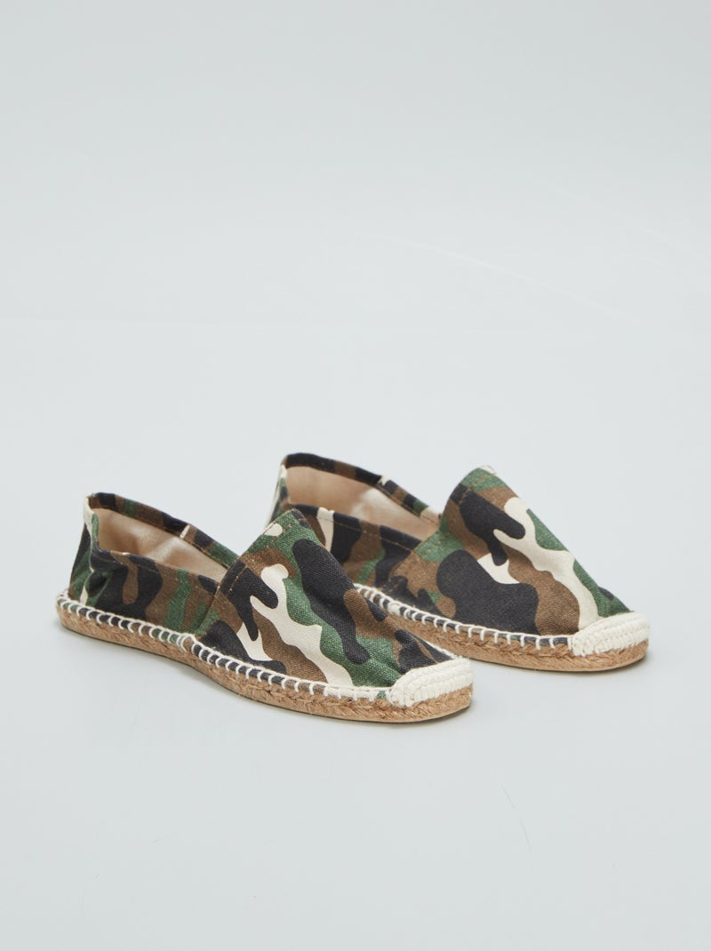 Espadrilles en corde avec imprimé camouflage Beige/vert/marron - Kiabi