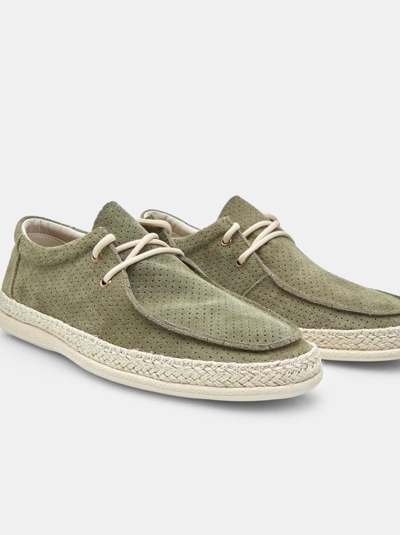 Espadrilles en daim comfortables bata Vert - Kiabi