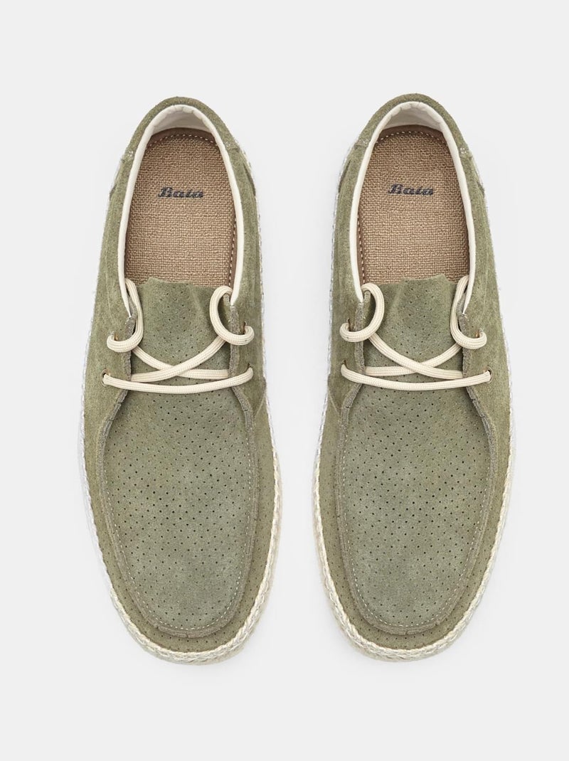 Espadrilles en daim comfortables bata Vert - Kiabi