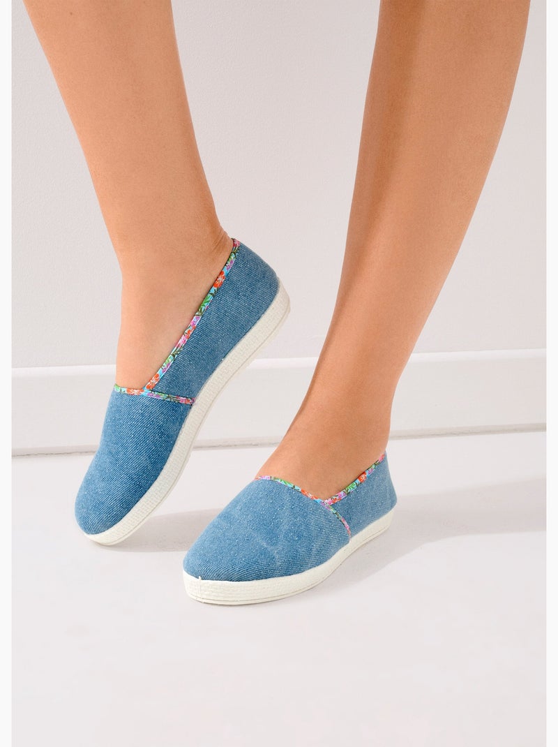 Espadrilles en jean largeur confort - Afibel Bleu - Kiabi