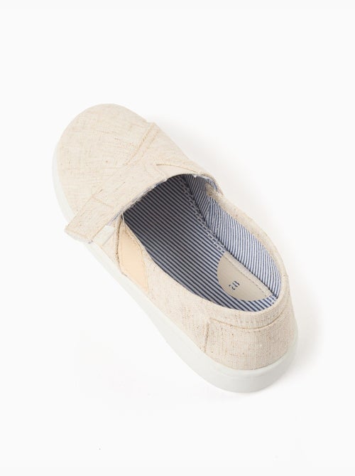 Espadrilles en lin avec fermeture à scratch - Kiabi