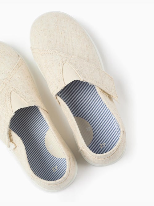 Espadrilles en lin avec fermeture à scratch - Kiabi
