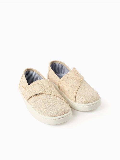 Espadrilles en lin avec fermeture à scratch - Kiabi
