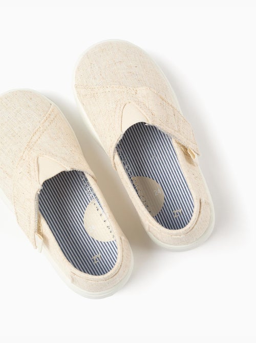 Espadrilles en lin avec fermeture à scratch - Kiabi