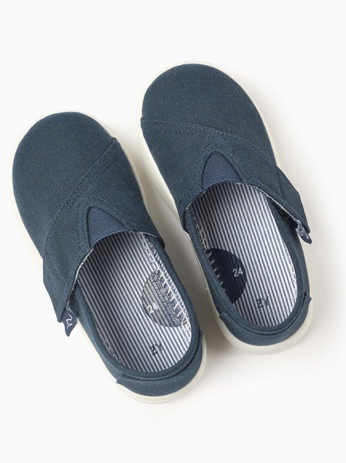 Espadrilles en lin avec fermeture à scratch - Kiabi