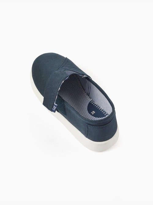 Espadrilles en lin avec fermeture à scratch - Kiabi