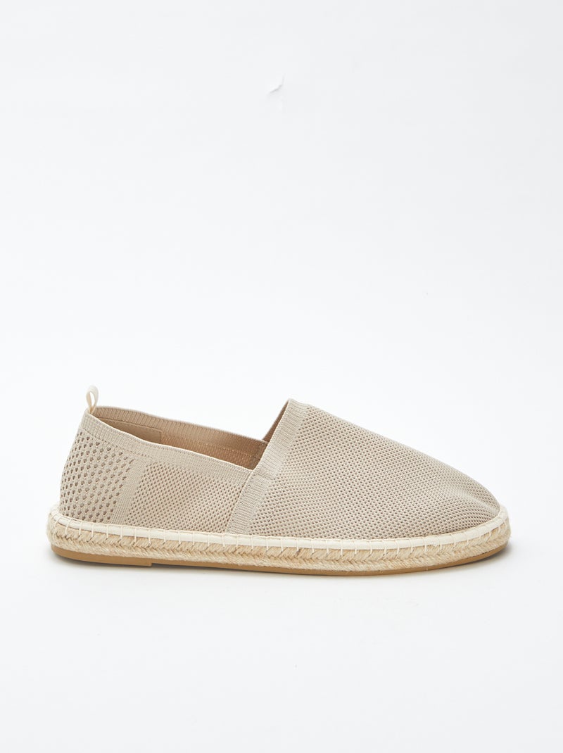Espadrilles en matière textile fantaisie beige - Kiabi