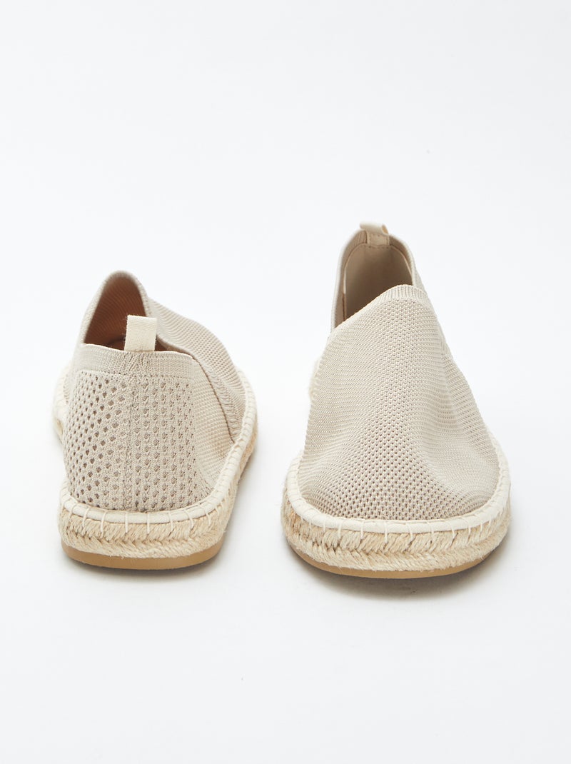 Espadrilles en matière textile fantaisie beige - Kiabi