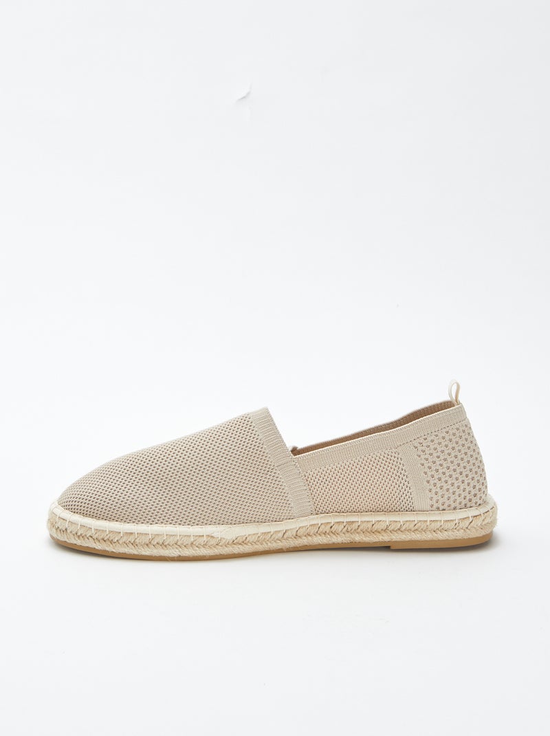 Espadrilles en matière textile fantaisie beige - Kiabi