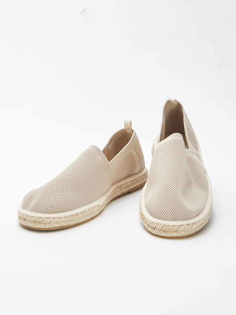 Espadrilles en matière textile fantaisie beige - Kiabi