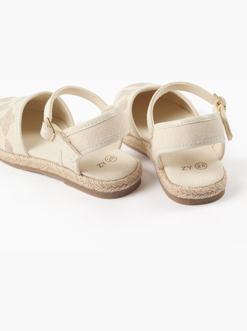 Espadrilles en toile avec bride à boucle Beige clair - Kiabi