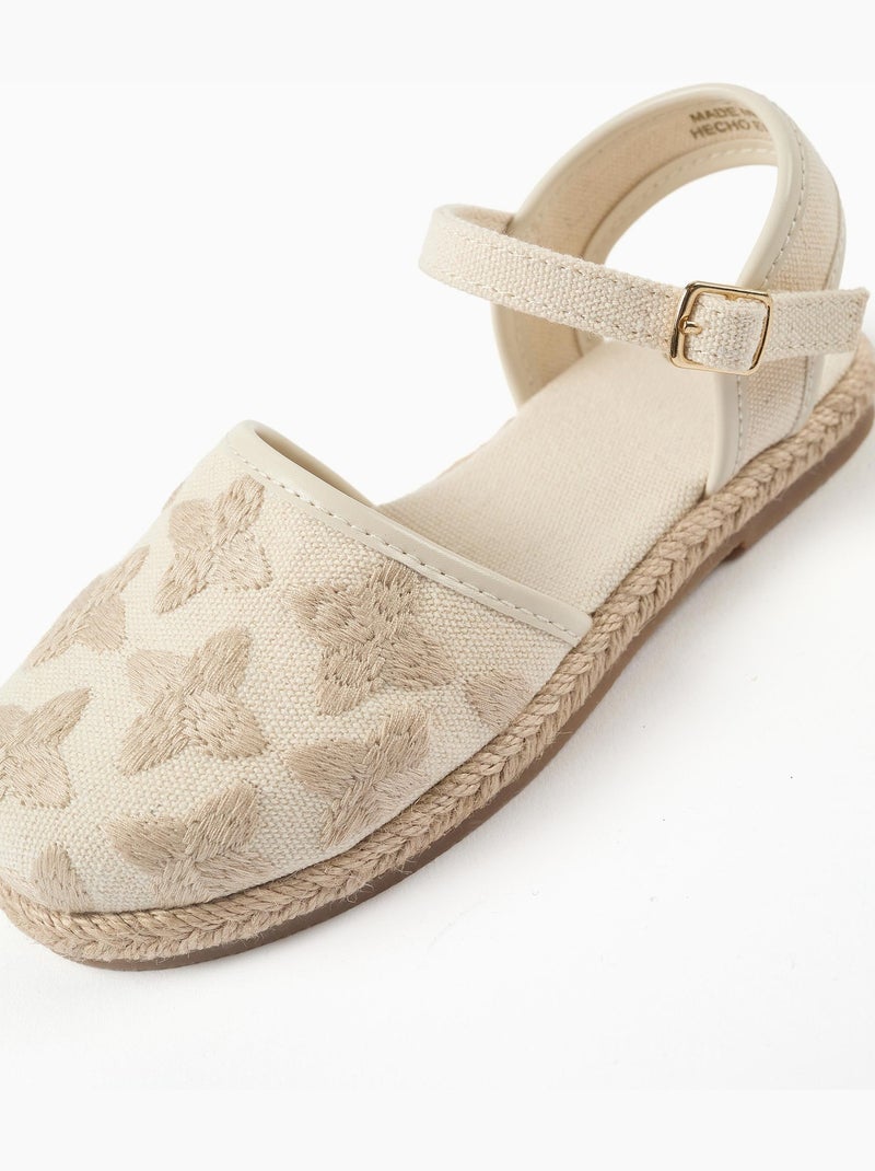Espadrilles en toile avec bride à boucle Beige clair - Kiabi
