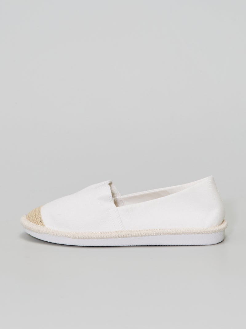 Espadrilles en toile blanc - Kiabi