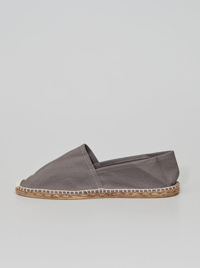 Espadrilles en toile gris - Kiabi