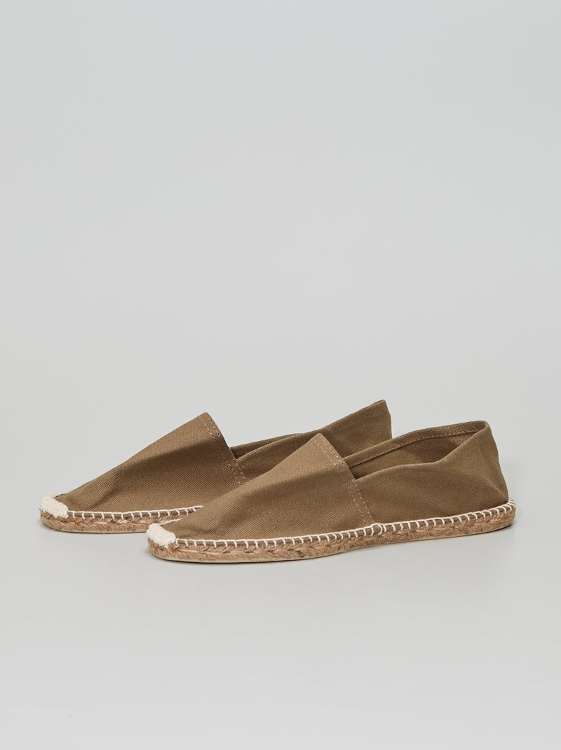 Espadrilles en toile kaki - Kiabi