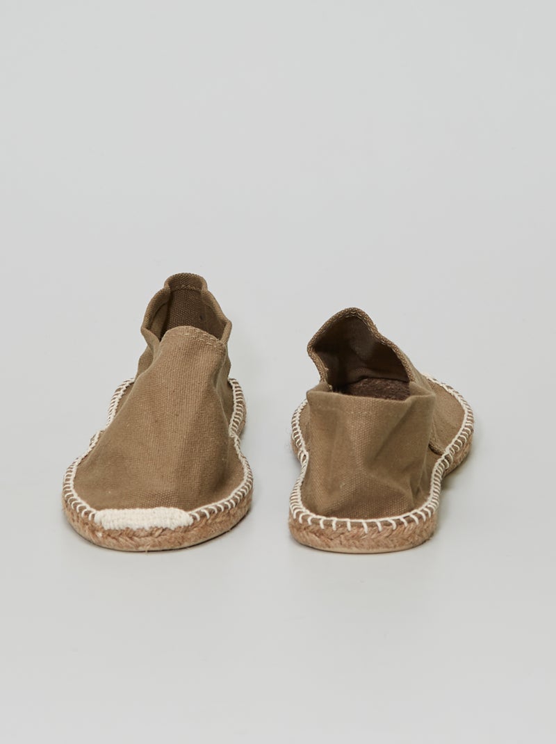 Espadrilles en toile kaki - Kiabi