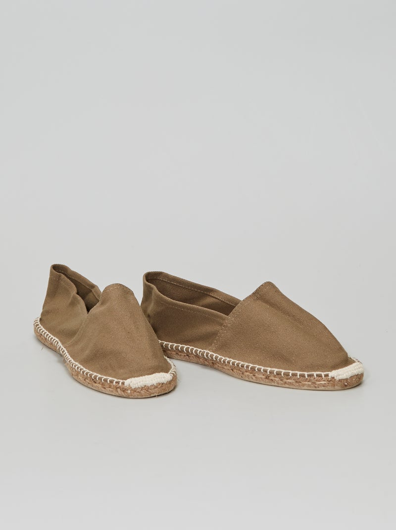 Espadrilles en toile kaki - Kiabi