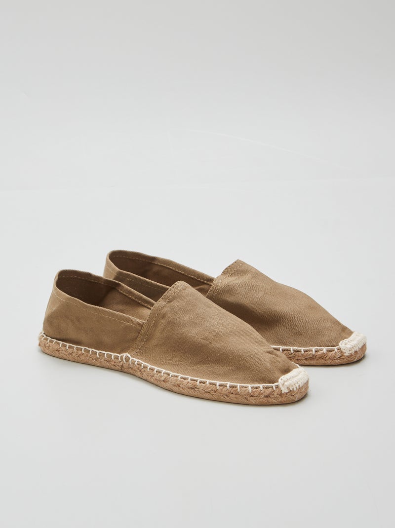 Espadrilles en toile Kaki - Kiabi