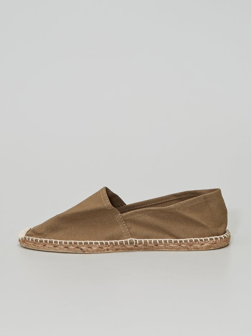 Espadrilles en toile kaki - Kiabi