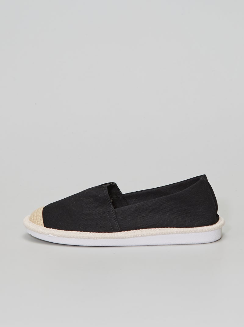 Espadrilles en toile noir - Kiabi