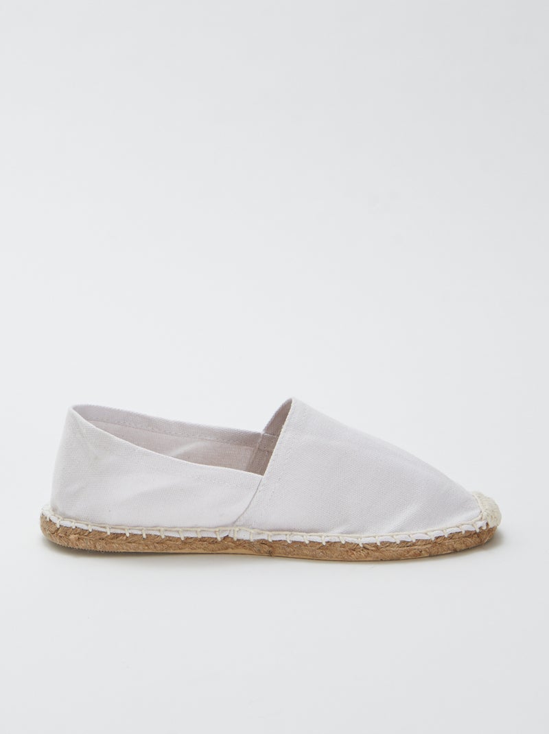 Espadrilles en toile unies blanc - Kiabi