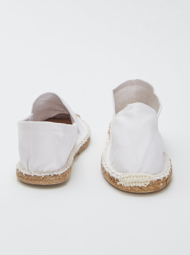 Espadrilles en toile unies blanc - Kiabi