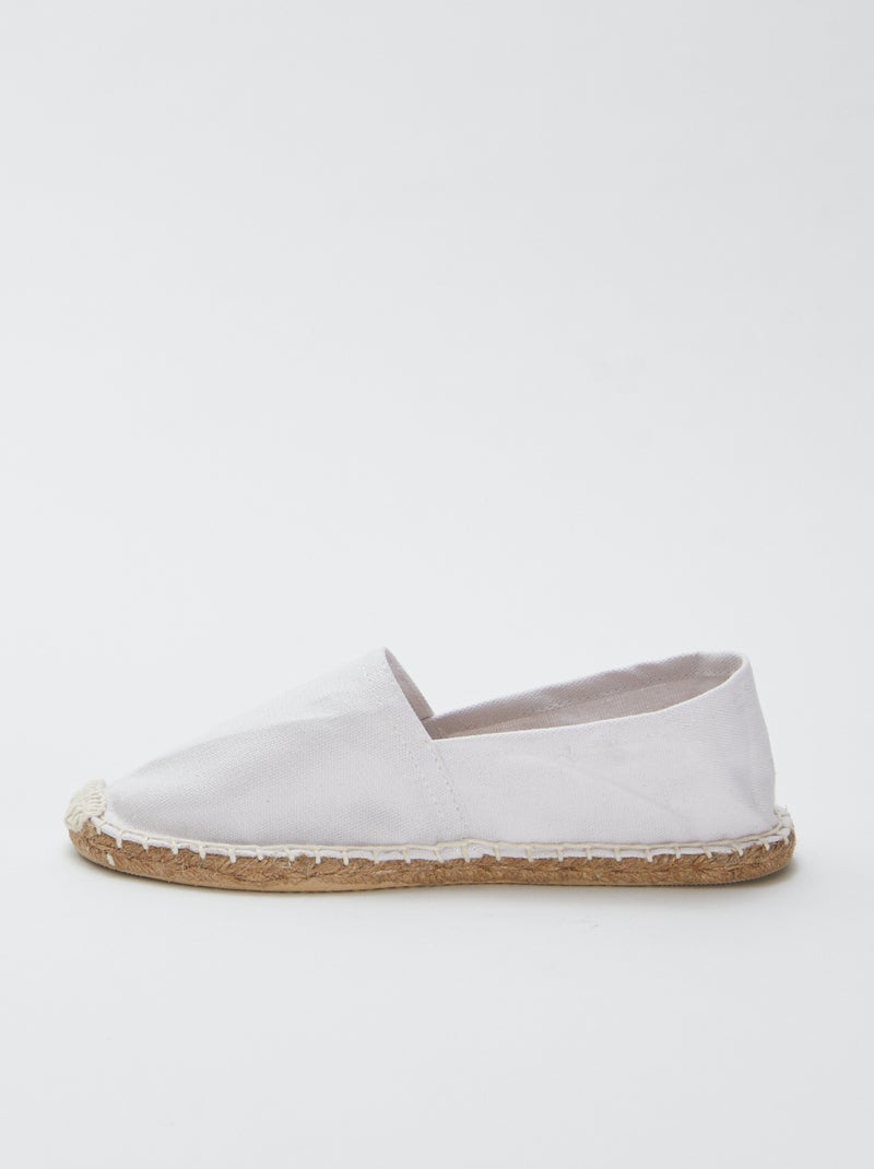 Espadrilles en toile unies blanc - Kiabi