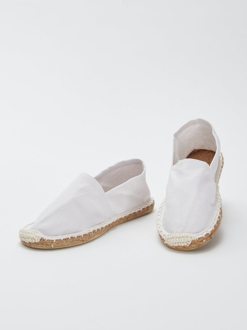 Espadrilles en toile unies blanc - Kiabi
