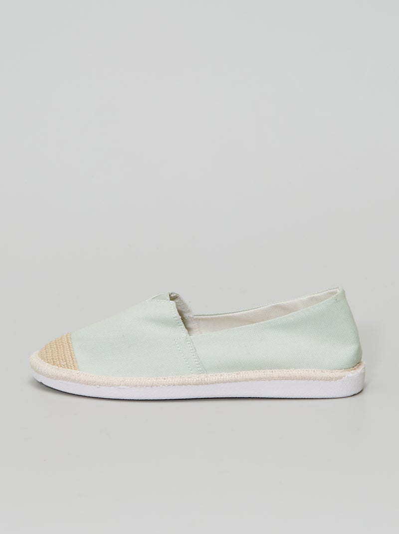 Espadrilles en toile vert - Kiabi