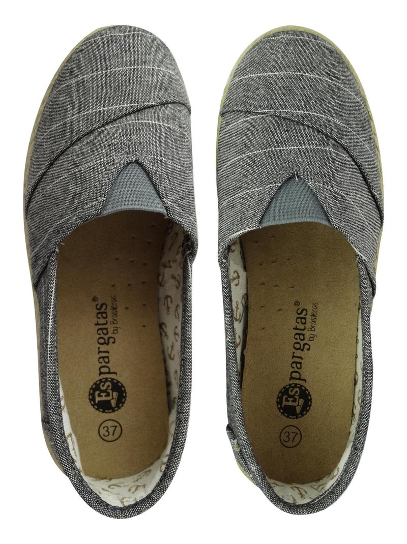Espadrilles Espargatas unisexe avec semelle en gomme. Gris - Kiabi