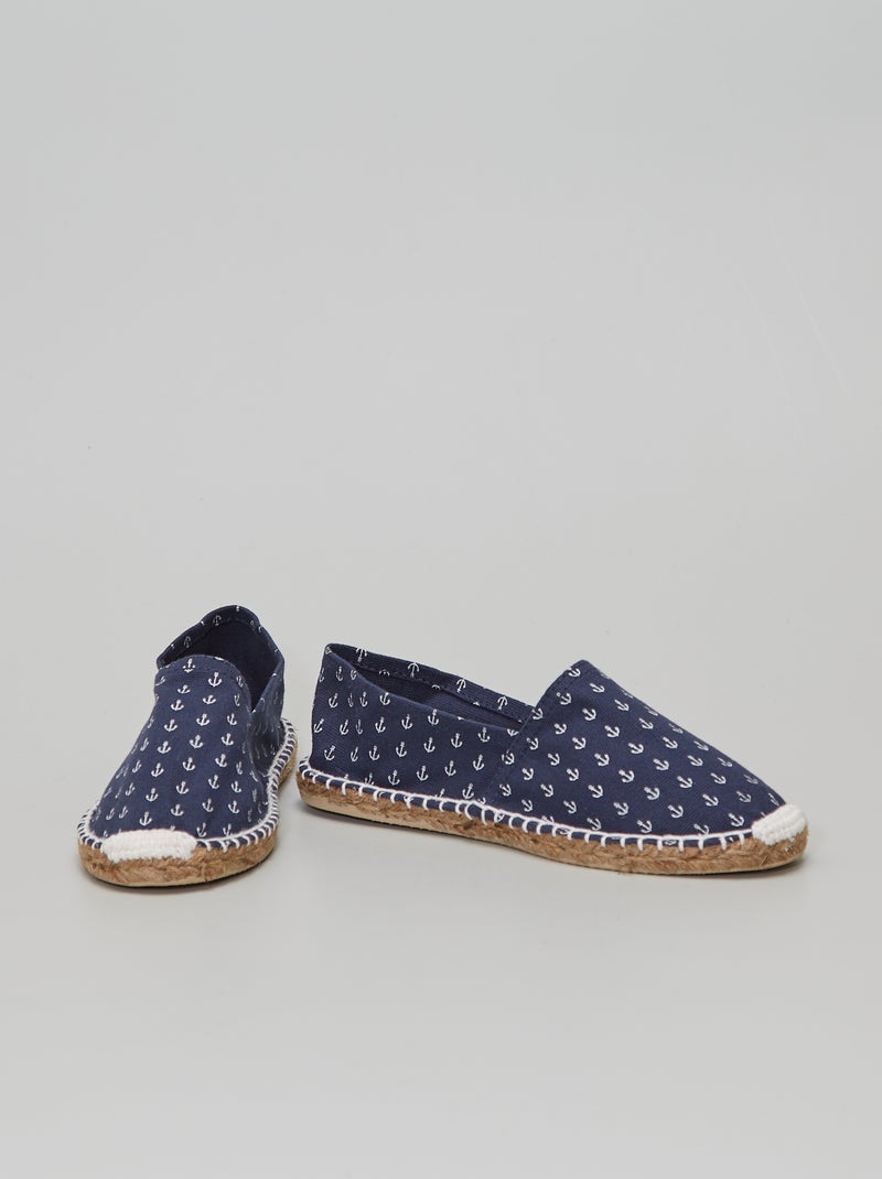 Espadrilles esprit 'marin' bleu marine - Kiabi