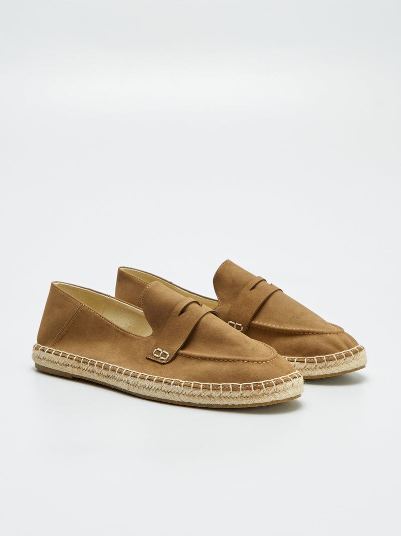 Espadrilles esprit mocassins Marron - Kiabi