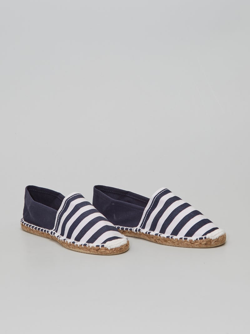 Espadrilles imprimé 'marinière' bleu marine - Kiabi
