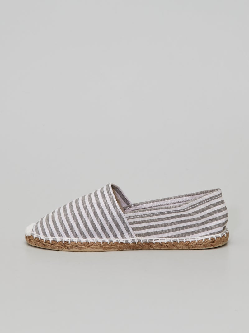 Espadrilles imprimé 'rayures' gris rayé - Kiabi