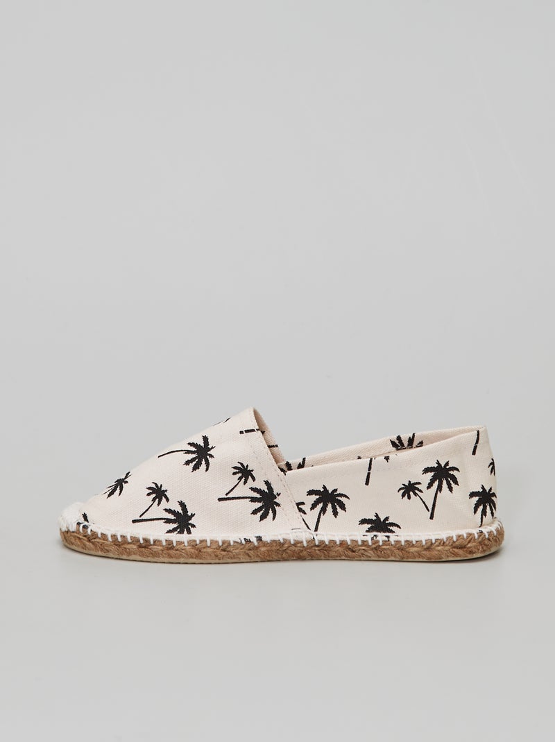 Espadrilles imprimé 'tropical' noir - Kiabi
